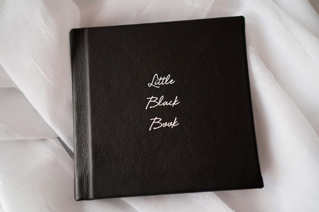 Little black book photo album to gift husband on wedding day