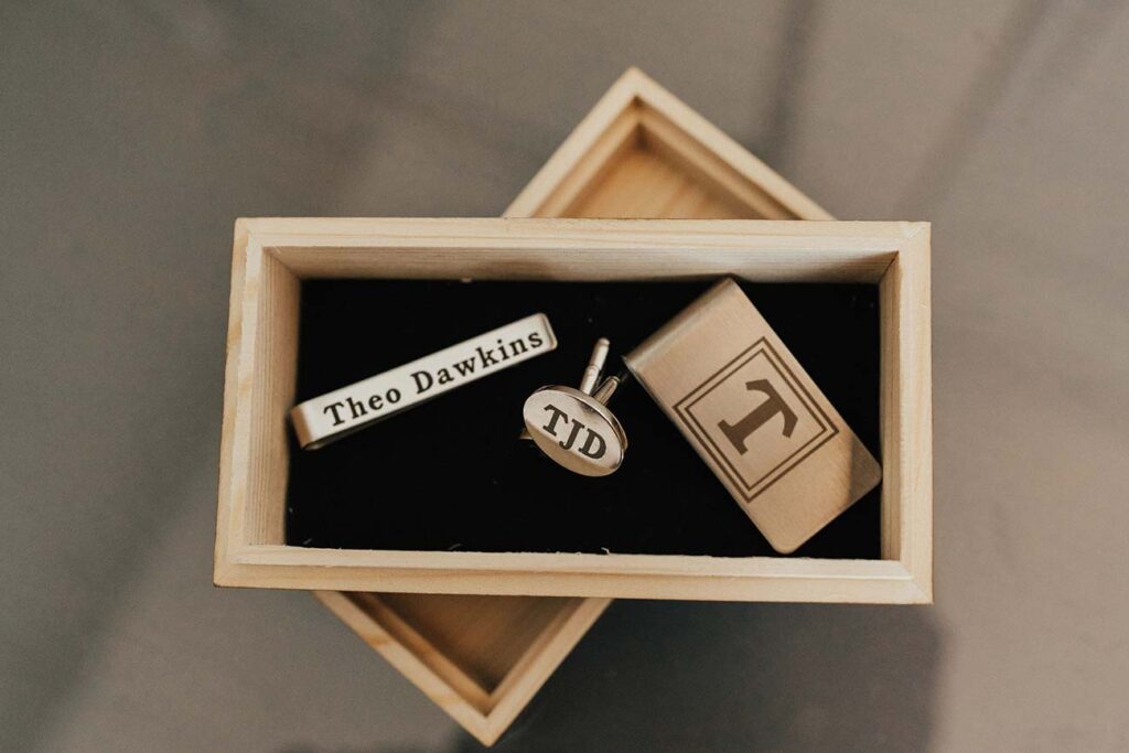 personalized cuff links and-tie - wedding gift